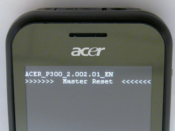 Acer P300 neotouch hard reset