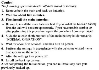 Hard reset Soft reset