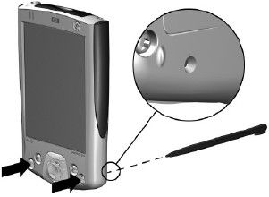 HP iPAQ h2210 Hard reset Soft reset