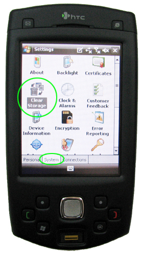 HTC Sedna P6500 Hard reset