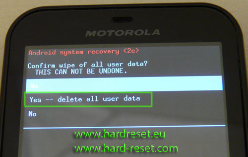 Motorola DEFY hard reset