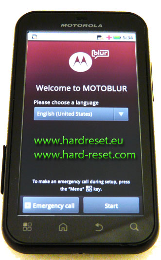 Motorola DEFY hard reset